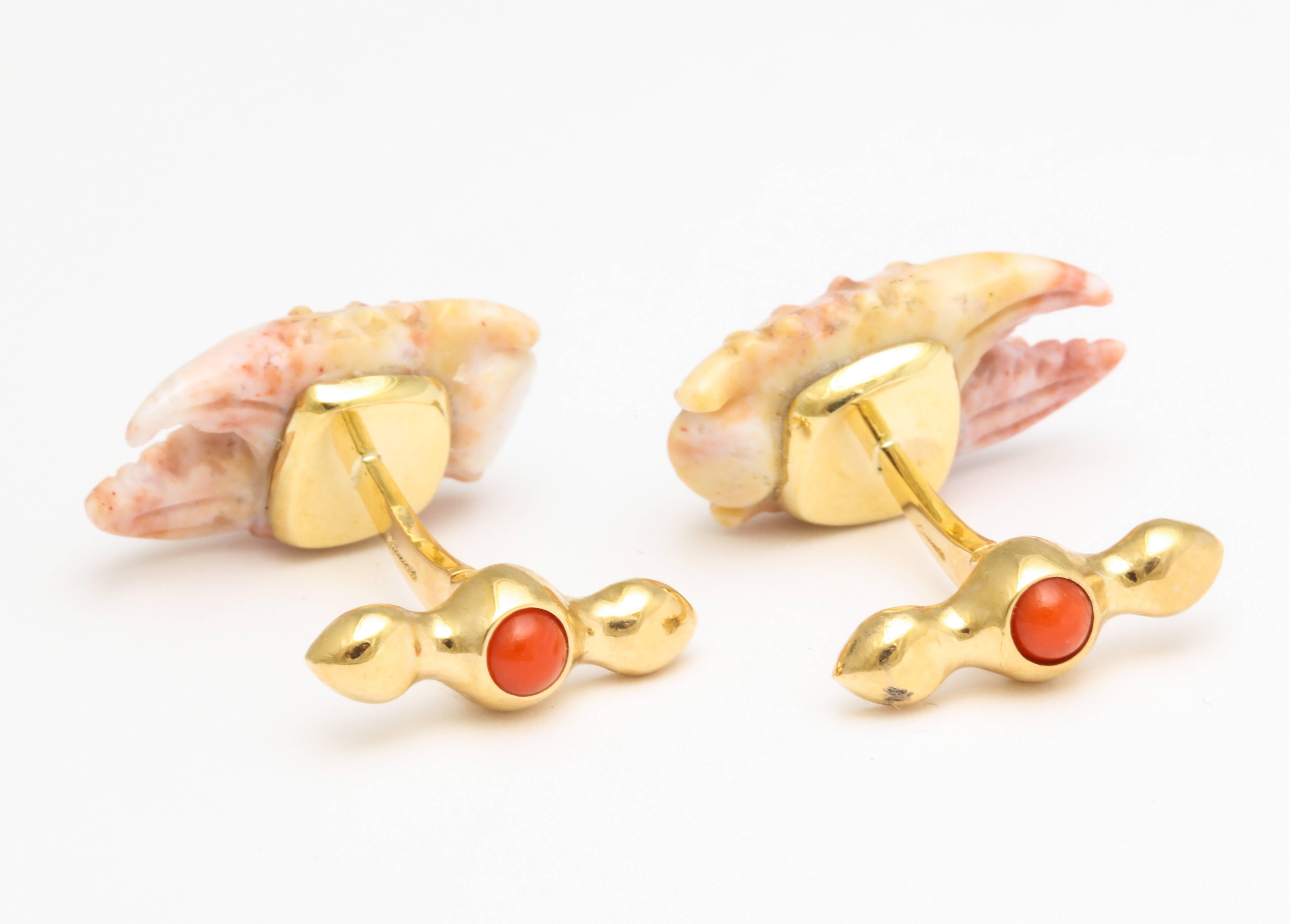 Women's or Men's Michael Kanners Stone Crab Claw Cufflinks
