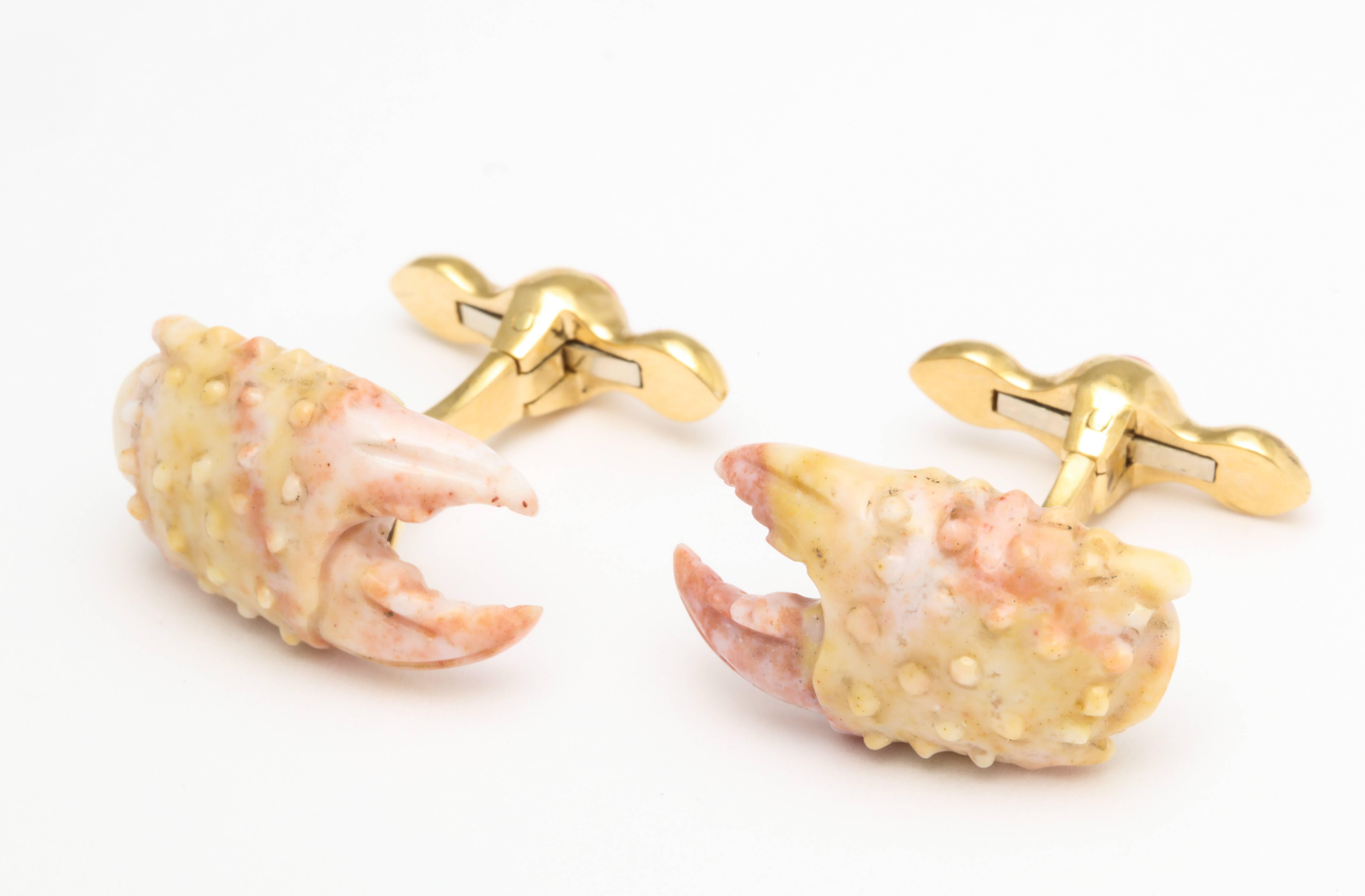 Michael Kanners Stone Crab Claw Cufflinks In New Condition In Bal Harbour, FL