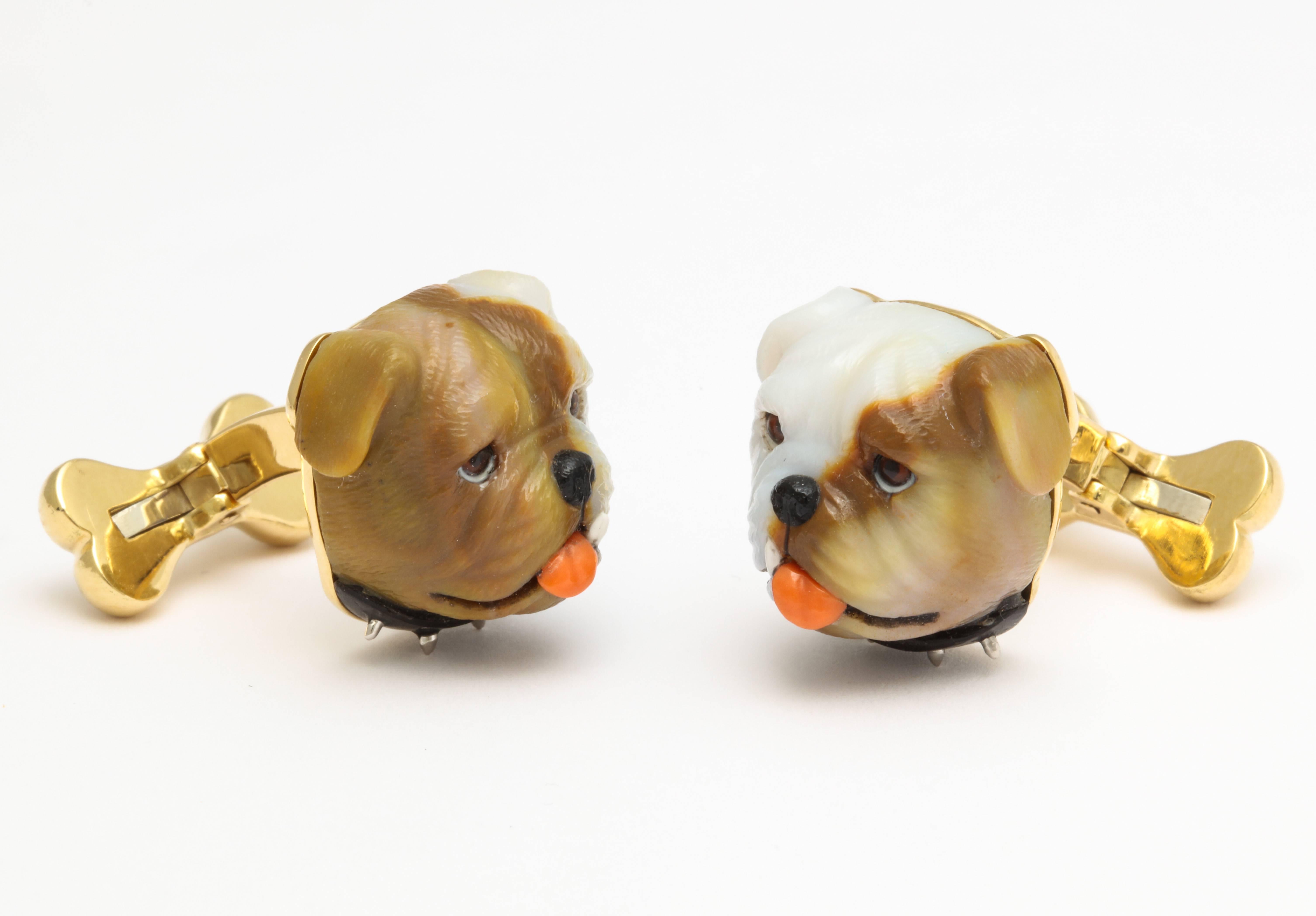 Michael Kanners Incredible Bulldog Cufflinks   In New Condition In Bal Harbour, FL