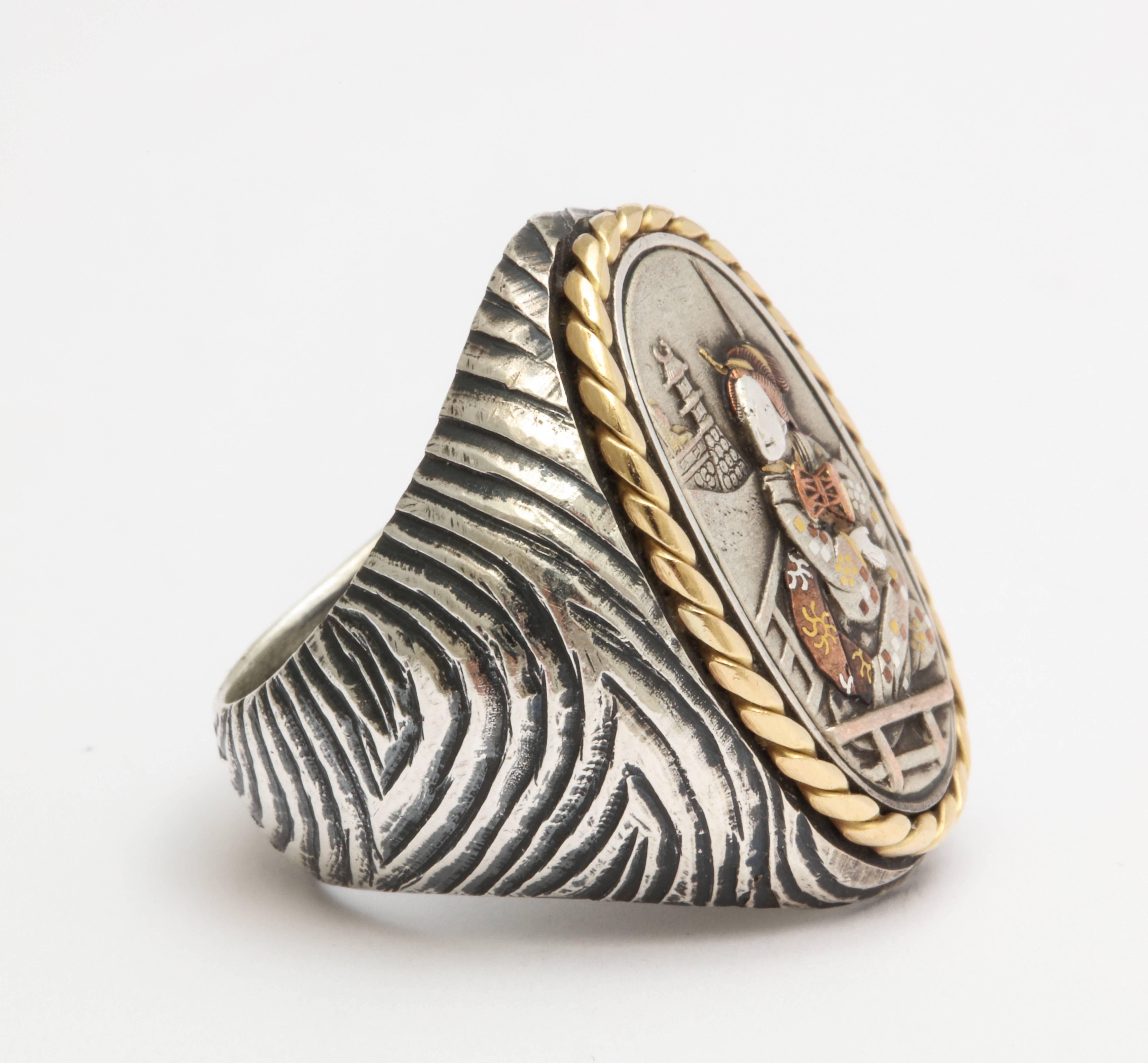 Marilyn Cooperman Japanese Mixed Metal Ring In New Condition In Bal Harbour, FL