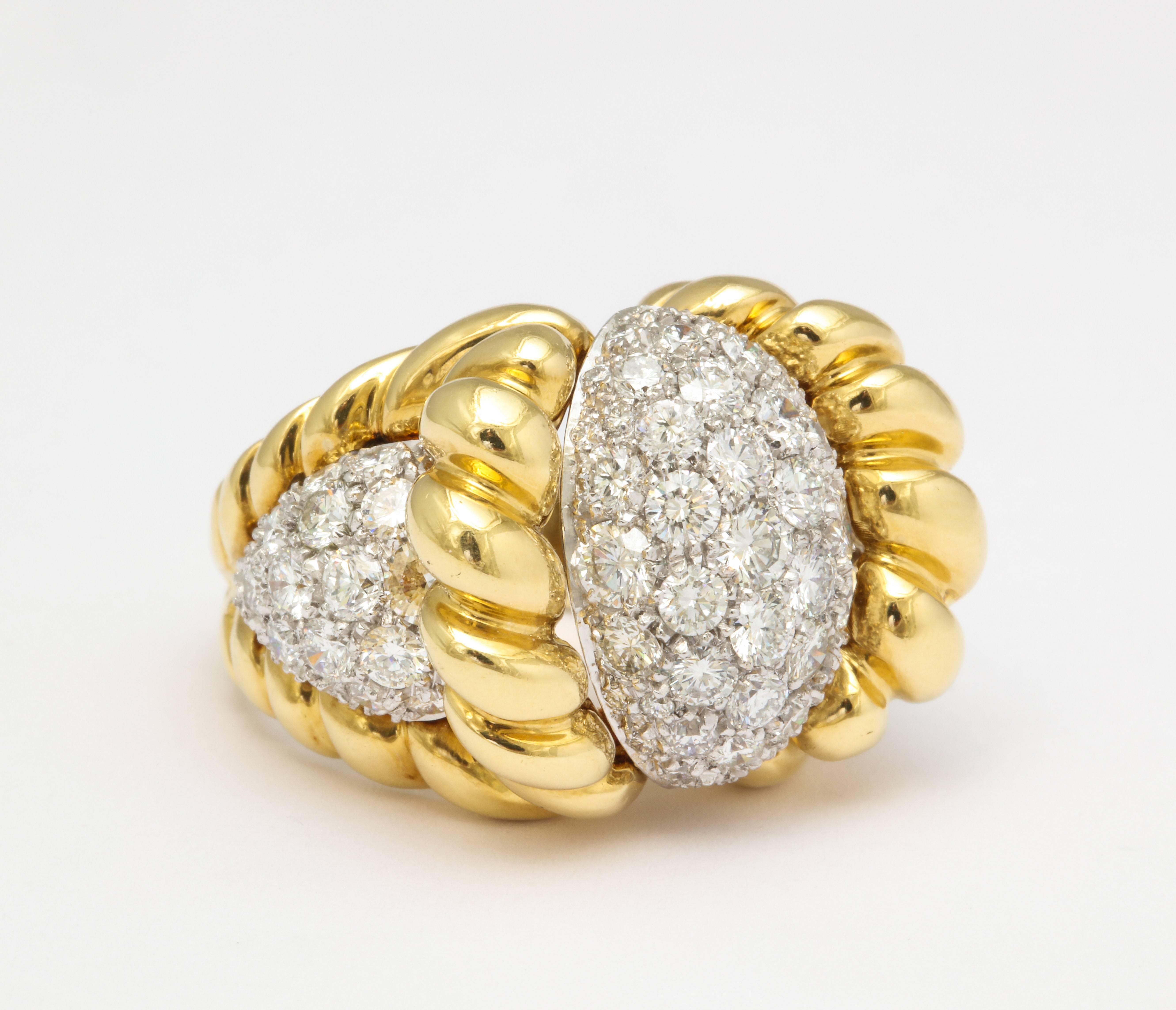 Gold and Diamond Cocktail Ring 1