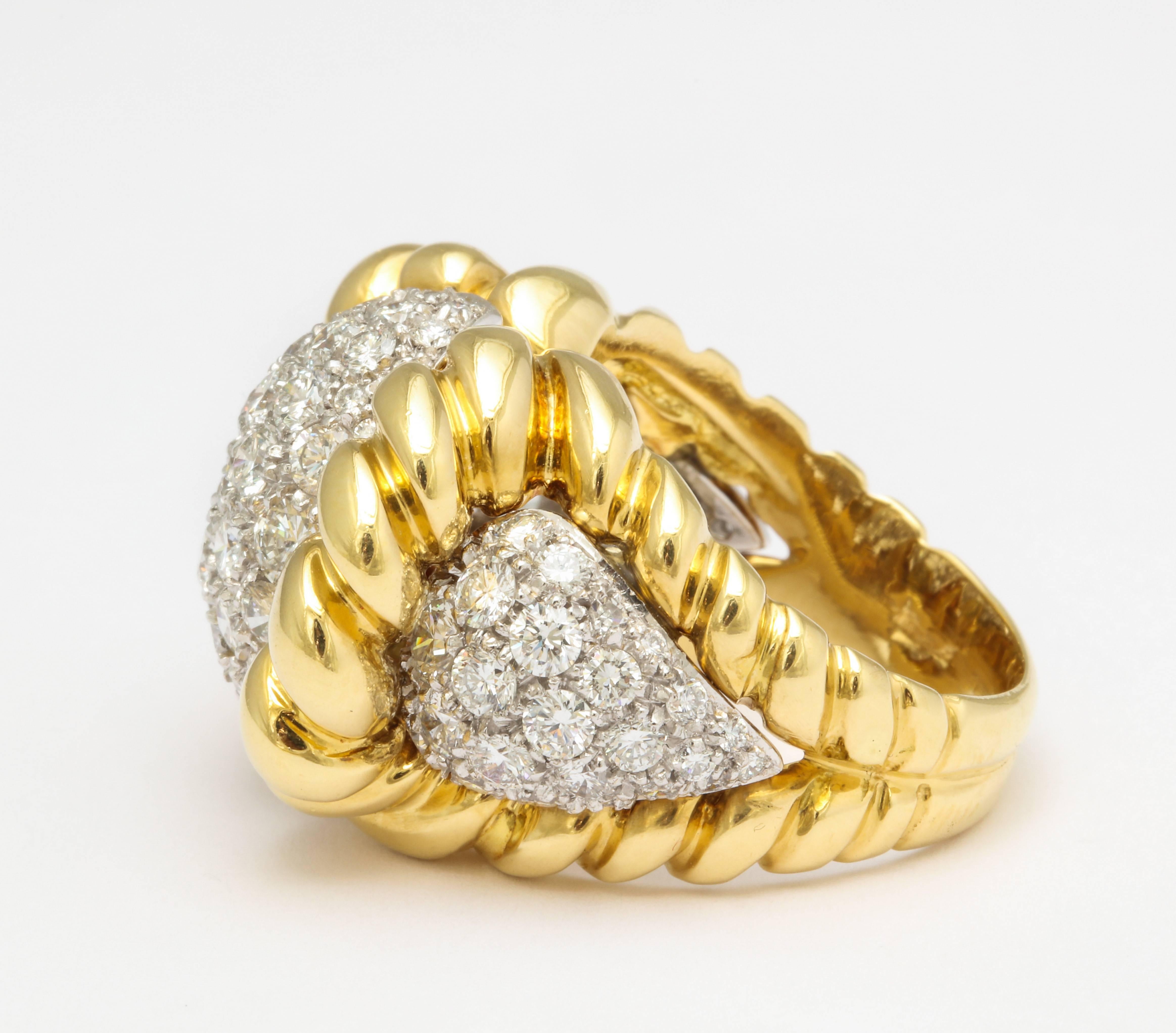 Gold and Diamond Cocktail Ring 2