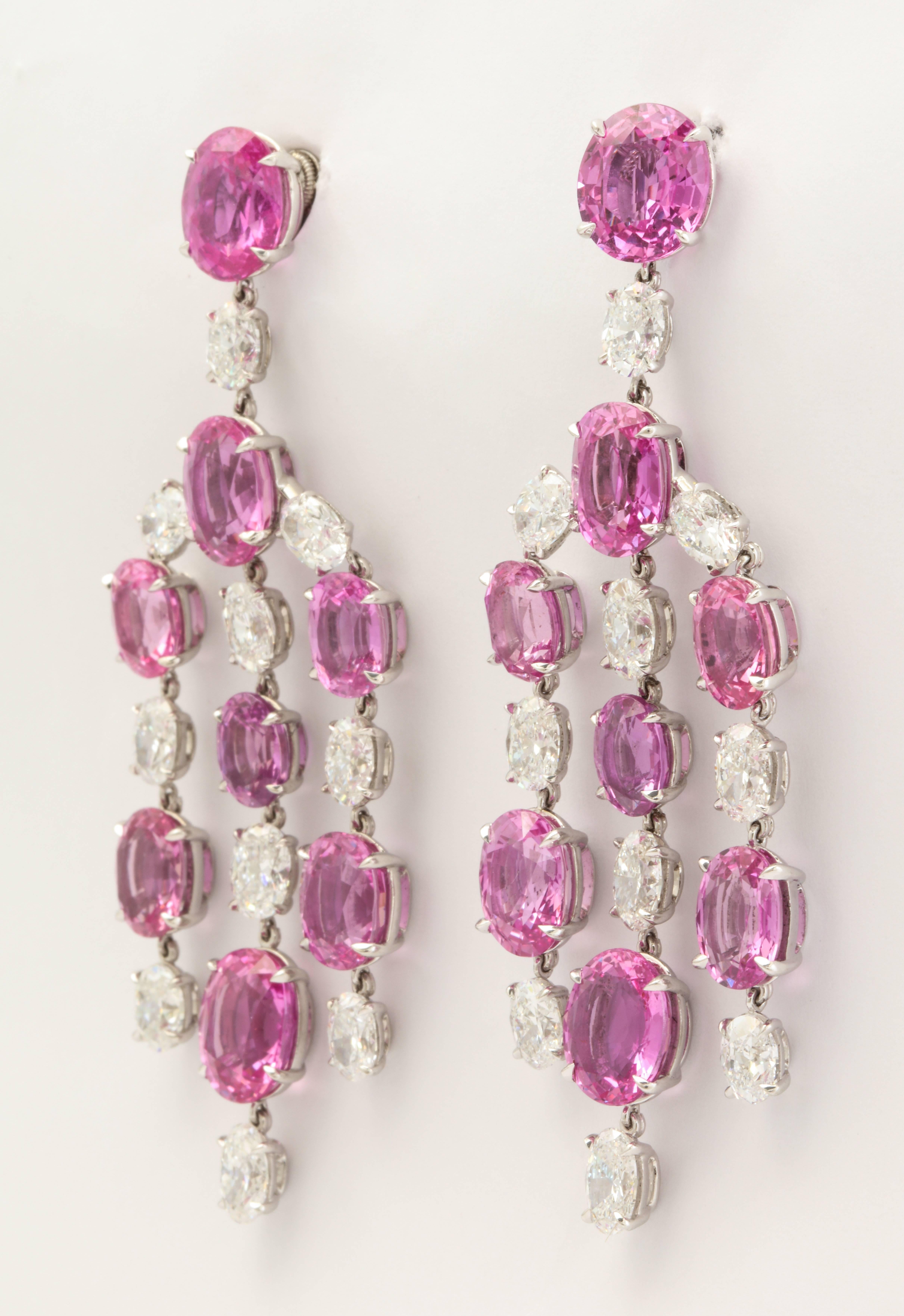 chandelier earrings pink