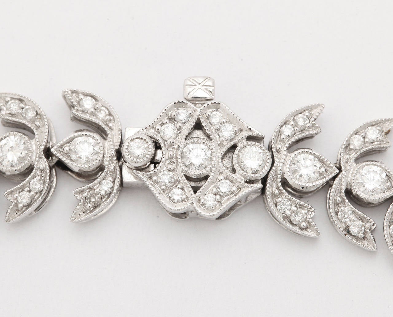 Diamond Platinum Foliate Design Necklace 1