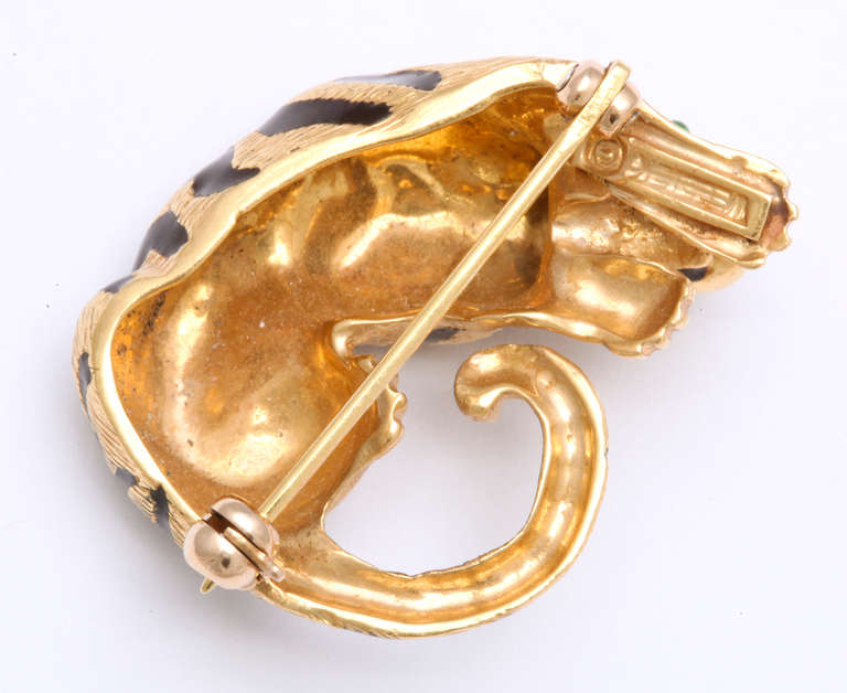 David Webb Enamel Tiger Pin at 1stDibs