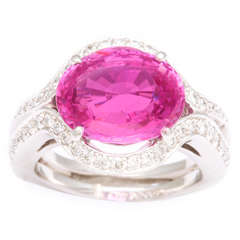 Tanagro Pink Sapphire and Diamond Ring