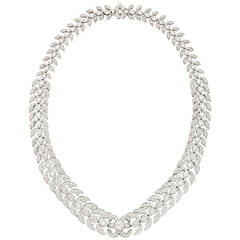 Diamond Platinum Foliate Design Necklace 9