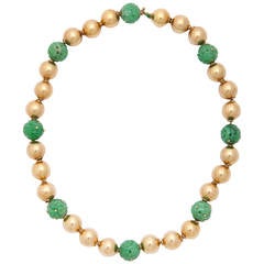 Carved Jade and Gold Necklace 5