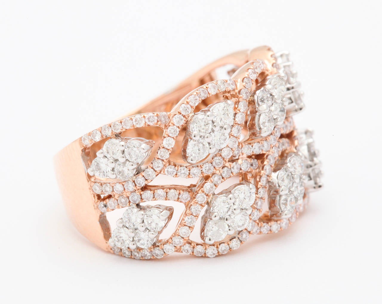 Contemporary Diamond Rose Gold Ring