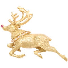 Tiffany & Co. Red Nosed Reindeer Brooch