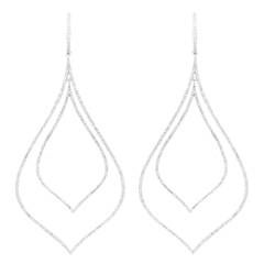Hanging Double Teardrop Diamond Earrings 6