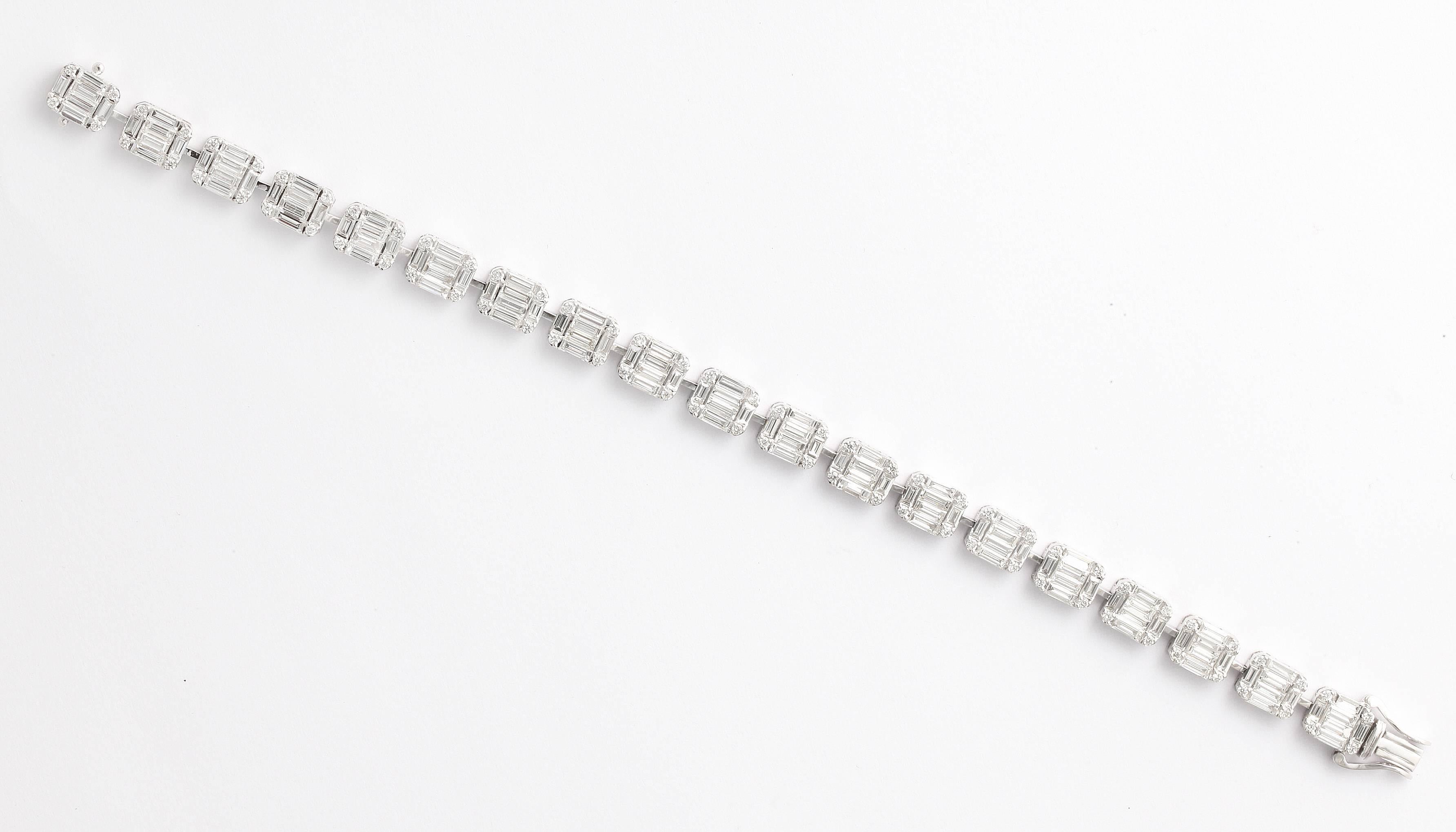 Goldarmband mit Diamanten im Baguetteschliff 1