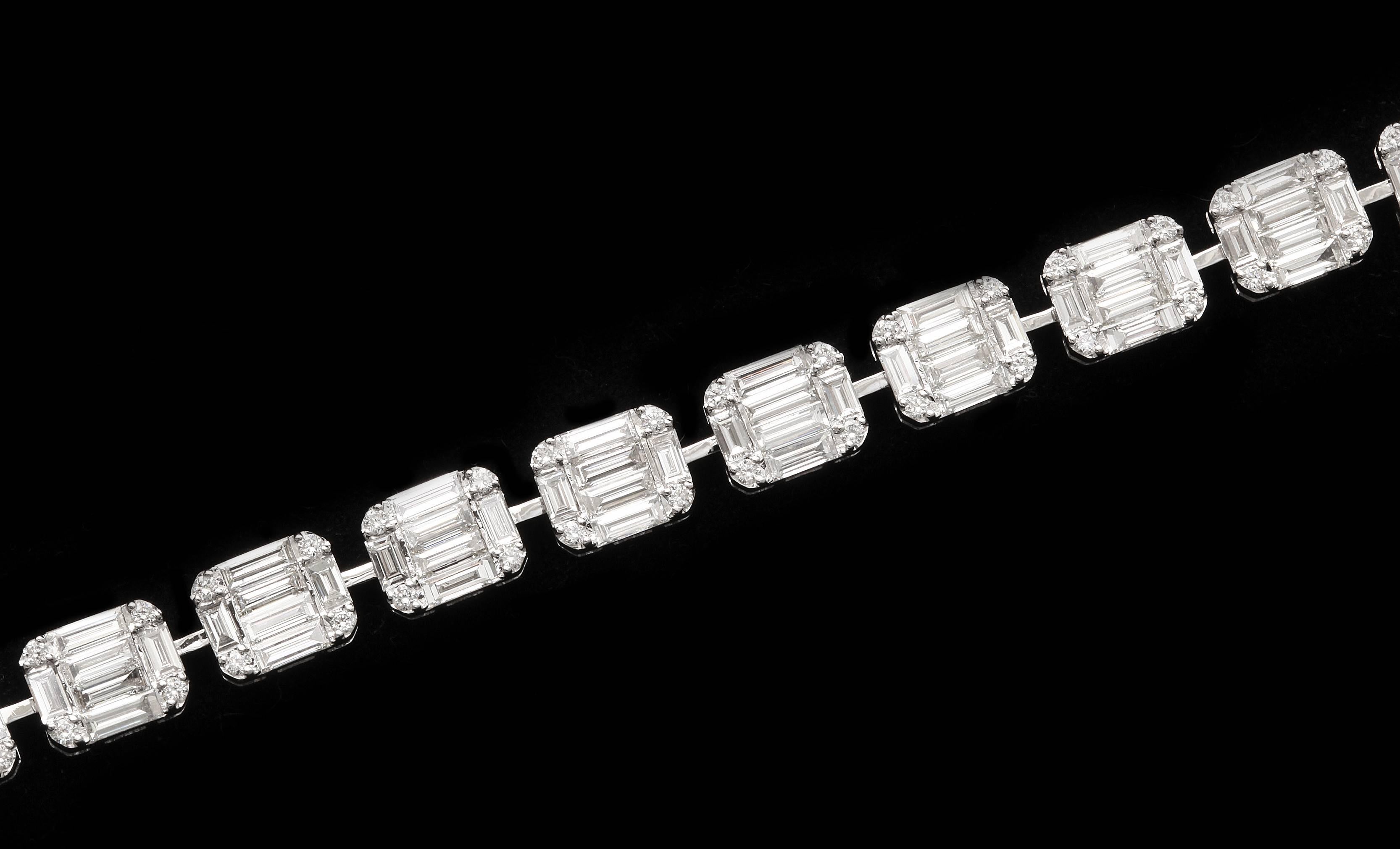 Goldarmband mit Diamanten im Baguetteschliff 2