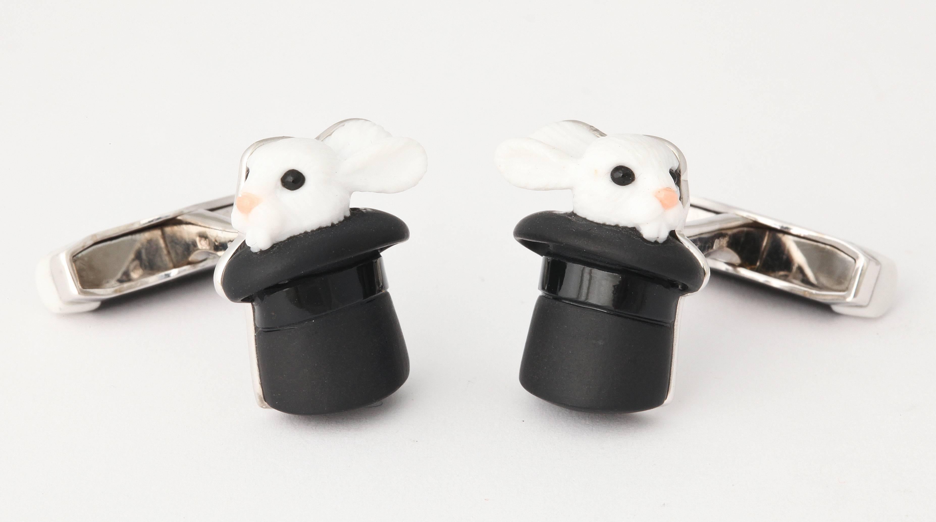 Women's Rabbit Out of the Hat Cufflinks, by Michael Kanners
