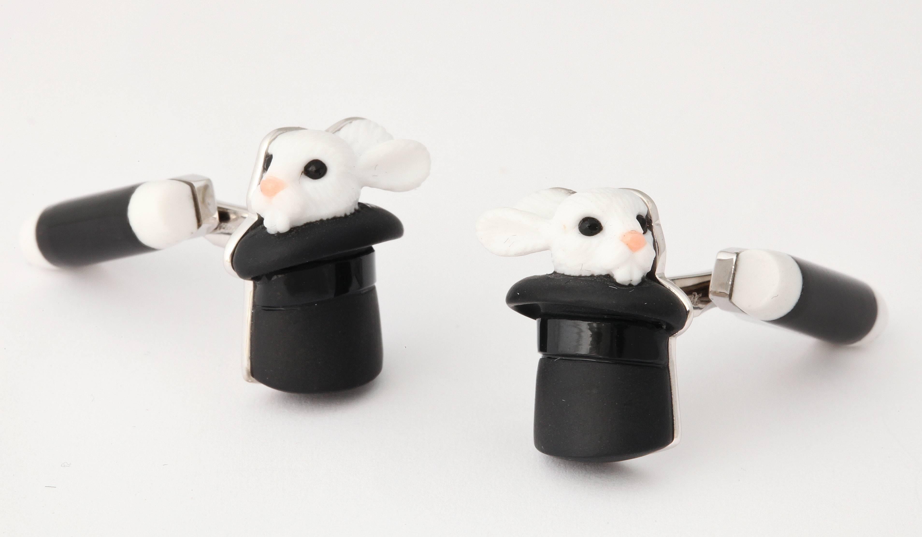 Rabbit Out of the Hat Cufflinks, by Michael Kanners 1