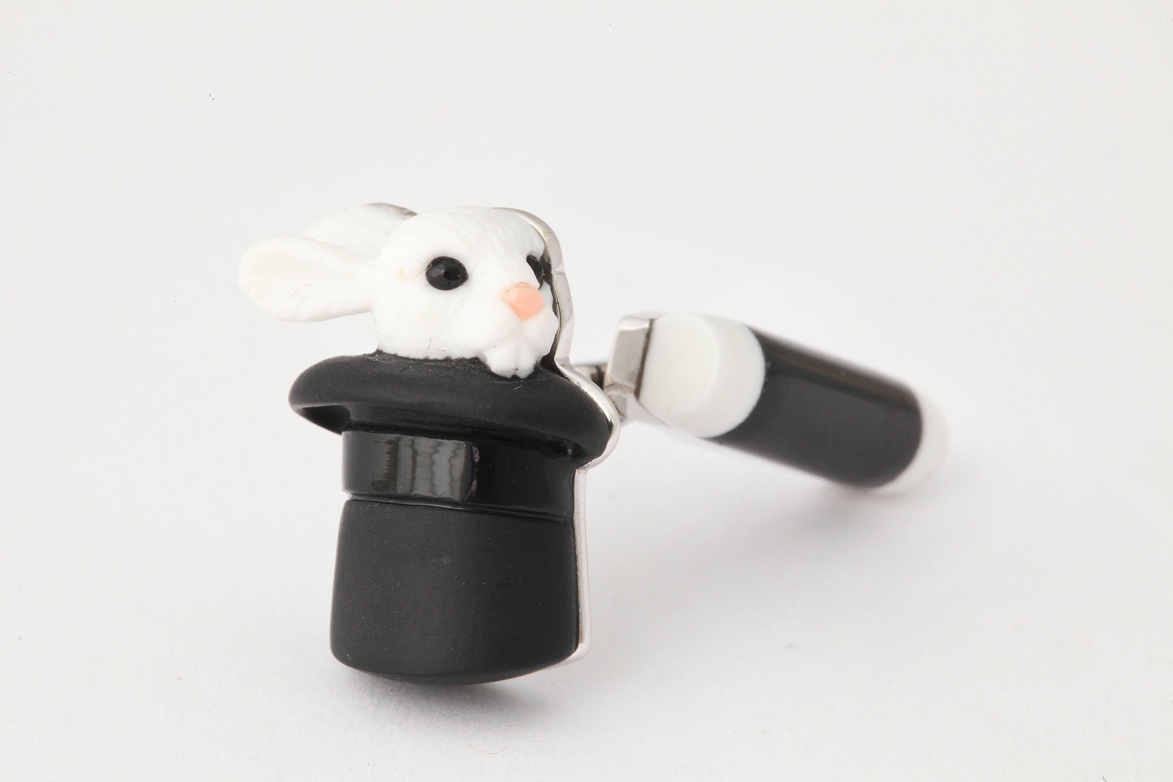 Rabbit Out of the Hat Cufflinks, by Michael Kanners 3