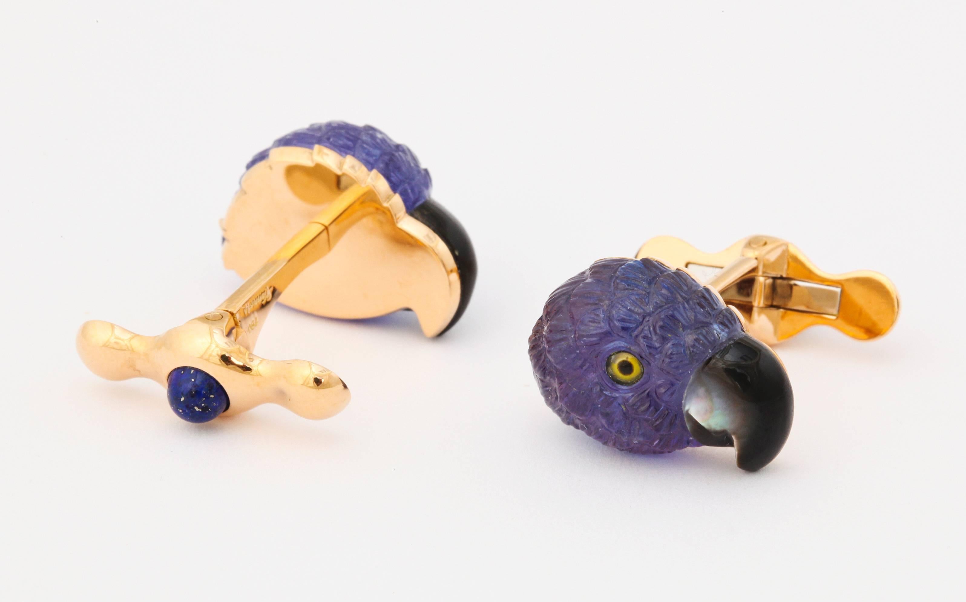 Michael Kanners Tanzanite Parrot Cufflinks 2