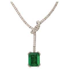 Important Chaumet Certified Emerald Diamond Necklace