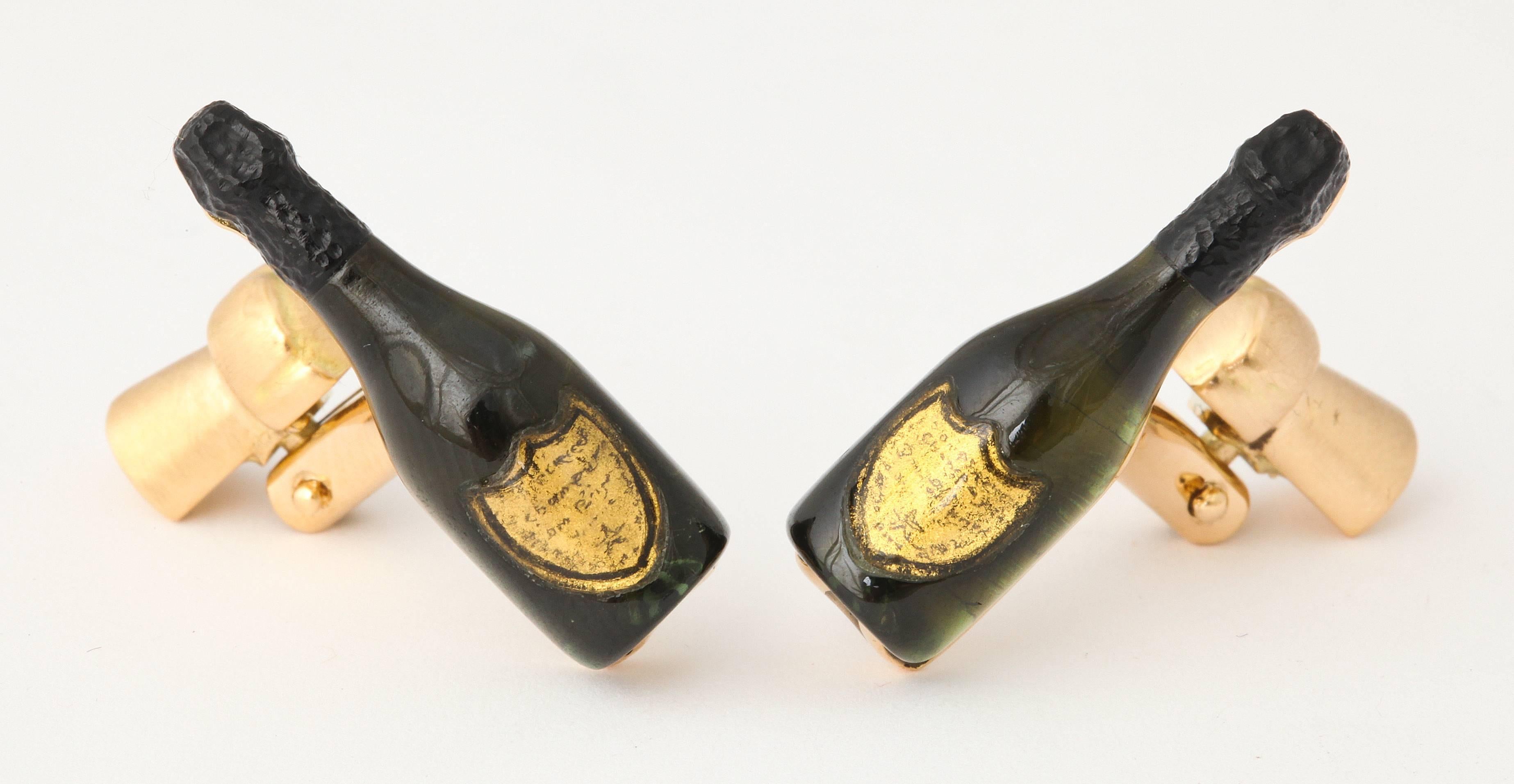 The Champagne Cufflinks by Michael Kanners In New Condition In Bal Harbour, FL