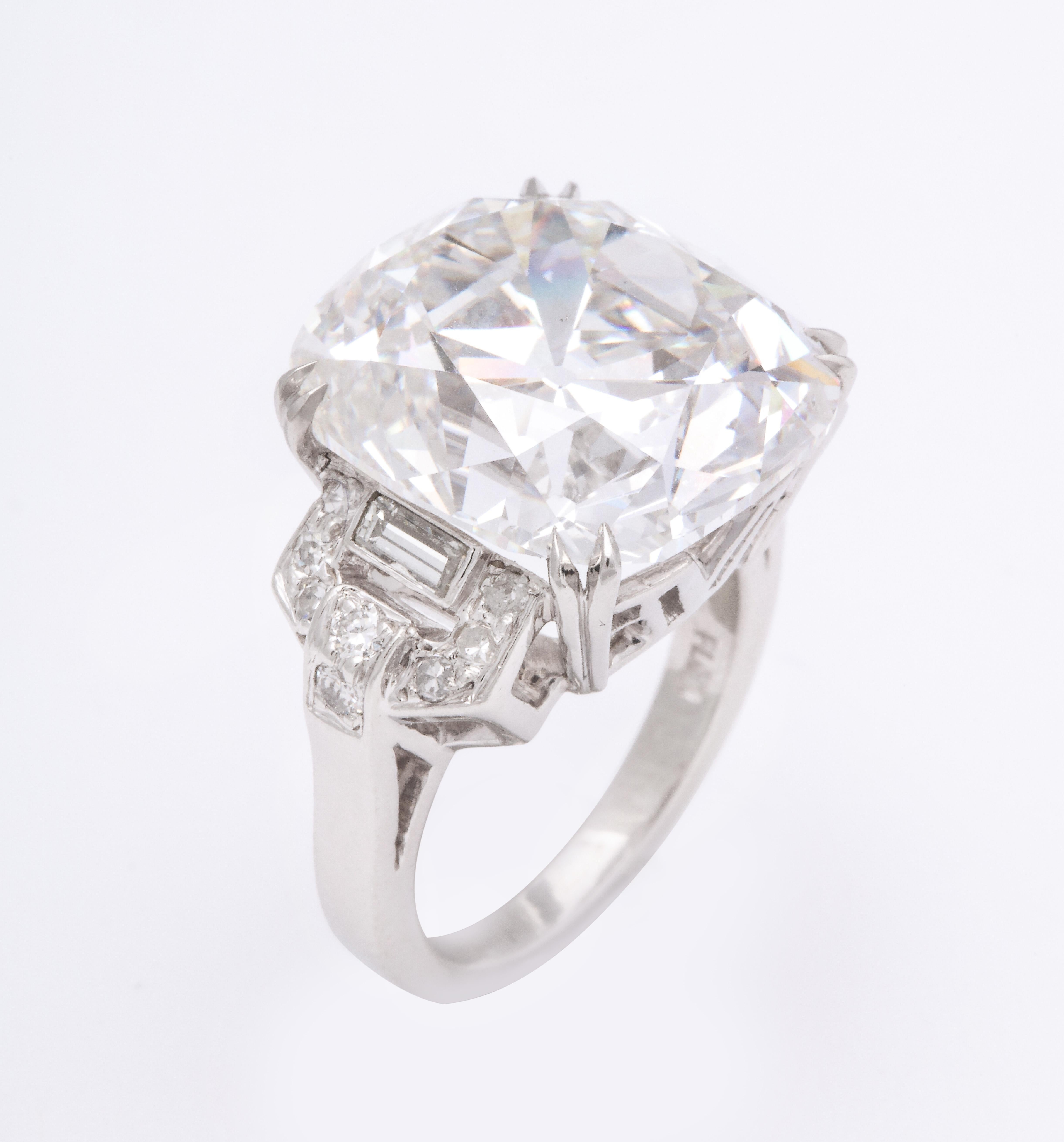 GIA Certified 16 Carat Old Mine Brilliant Cut Diamond Ring In Excellent Condition In Bal Harbour, FL