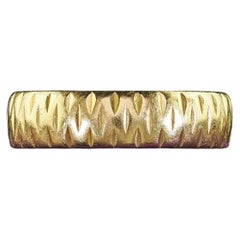 Vintage Estate 18K Yellow Gold English Engraved Wedding Band Ring - Size 6 1/4