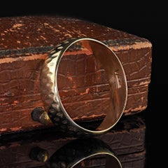 Vintage Estate 14K Yellow Gold Etched Wide Wedding Band - Size 10 3/4