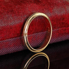 Antique Art Deco 14K Yellow Gold Milgrain Wedding Band Ring - Size 6