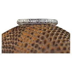 Antique Art Deco Lambert Brothers Platinum Engraved Wedding Band Ring - Size 5 1