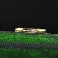 Antique Art Deco 14K Yellow Gold Milgrain Classic Wedding Band Ring - Size 5 3/4