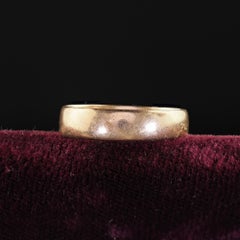 Antique Victorian 10K Yellow Gold Wide Wedding Band Ring - Size 9
