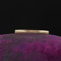 Antique Art Deco 14K Yellow Gold Milgrain Classic Wedding Band Ring - Size 5 1/4