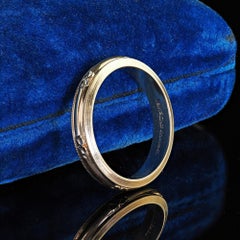 Antique Art Deco Art Carved 14K Yellow Gold Engraved Wedding Band - Size 9 1/2