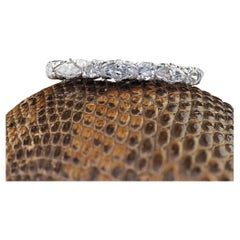 Antique Art Deco Platinum Old Marquise and Single Cut Diamond Ring - Size 7 1/4