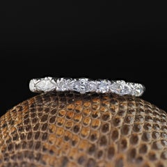 Antique Art Deco Platinum Old Marquise and Single Cut Diamond Ring - Size 7 1/4