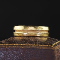 Vintage Estate Tiffany and Co 18K Yellow Gold Wide Wedding Band - Size 7