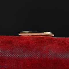 Antique Art Deco 14K Yellow Gold Milgrain Wedding Band Ring - Size 6