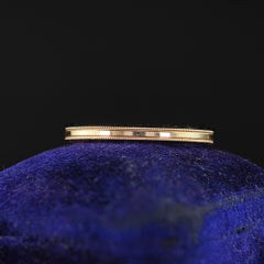 Antique Art Deco 14K Yellow Gold Milgrain Wedding Band Ring - Size 6