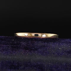 Antique Art Deco 14K Yellow Gold Milgrain Wedding Band Ring - Size 7 1/2