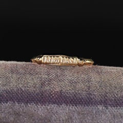 Antique Art Deco 14K Yellow Gold Etched Knife Edge Wedding Band - Size 6 1/4