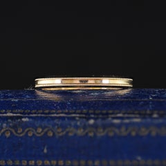 Antique Art Deco 14K Yellow Gold Milgrain Wedding Band Ring - Size 6