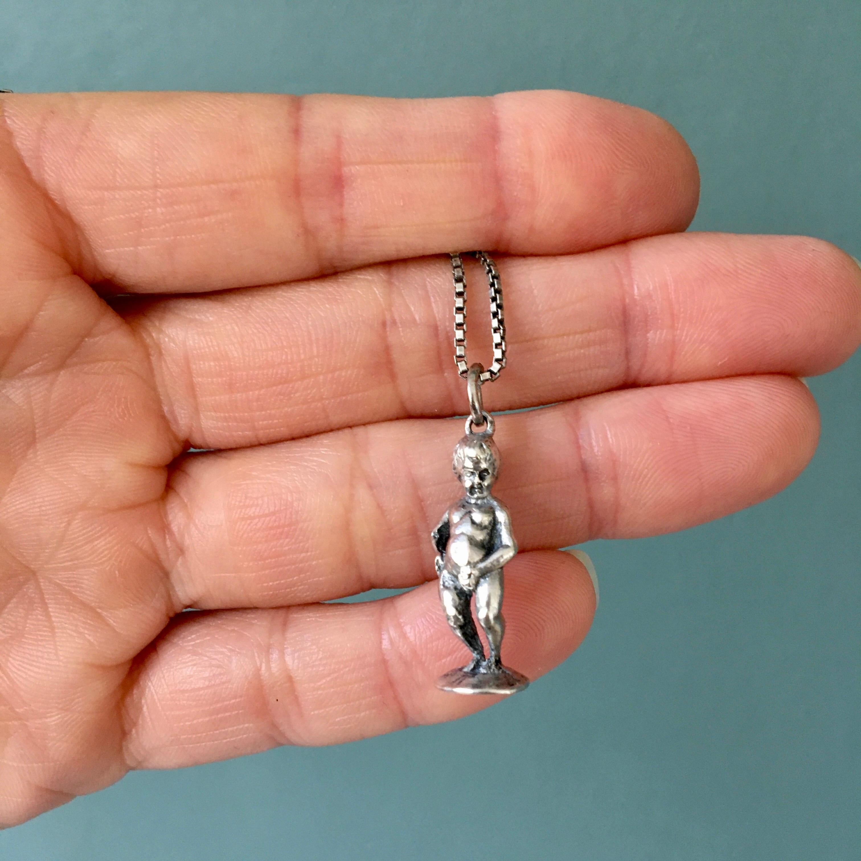 Belgische Manneken Pis-Silber-Charm-Anhänger 5
