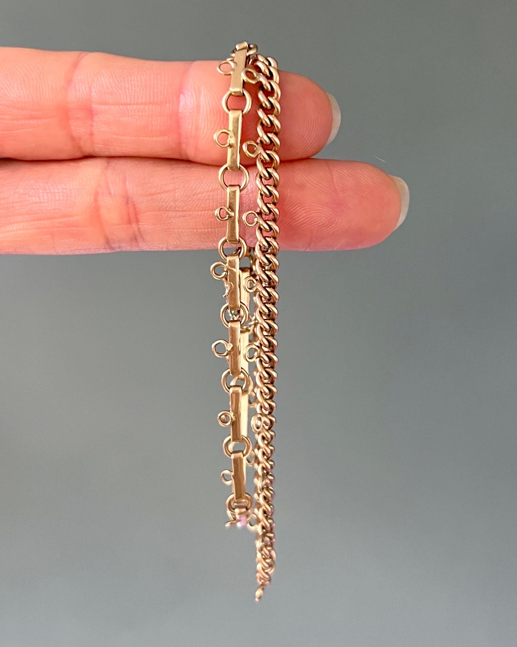 double chain charm bracelet