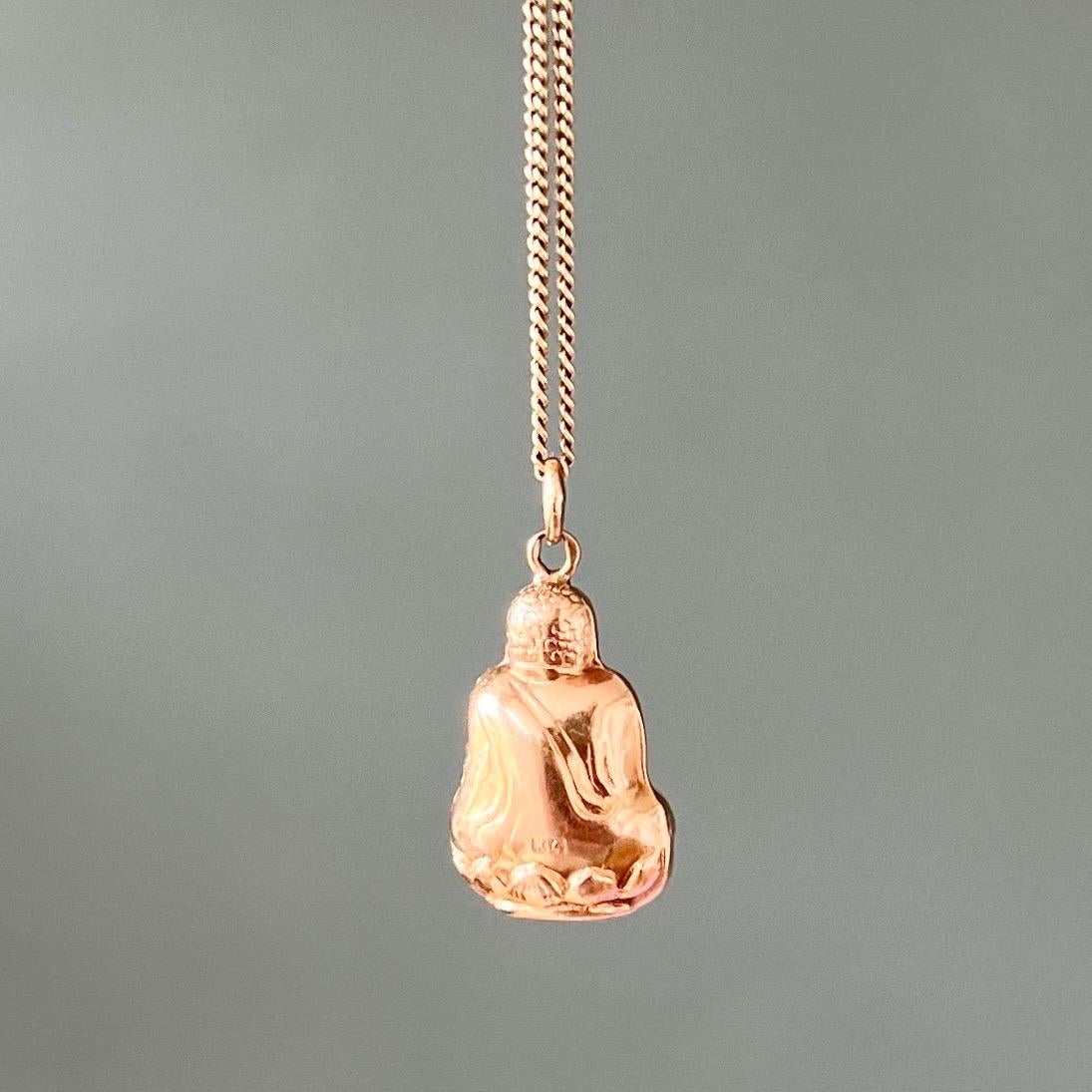 solid gold buddha pendant