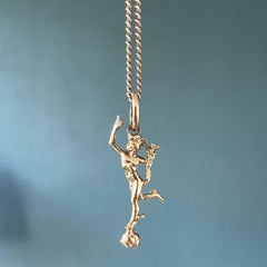 Vintage 18K Gold Ancient God Mercury Hermes Charm Pendant
