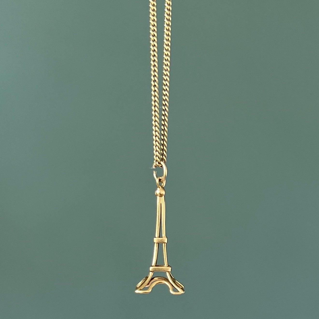Bonjour, mon amour! This preloved Eiffel Tower charm is the symbol of Paris - the city of love. The charm is beautifully stylized and crafted in 14 karat gold and it looks like it's made out of one single thread. It stands firm as it does in real