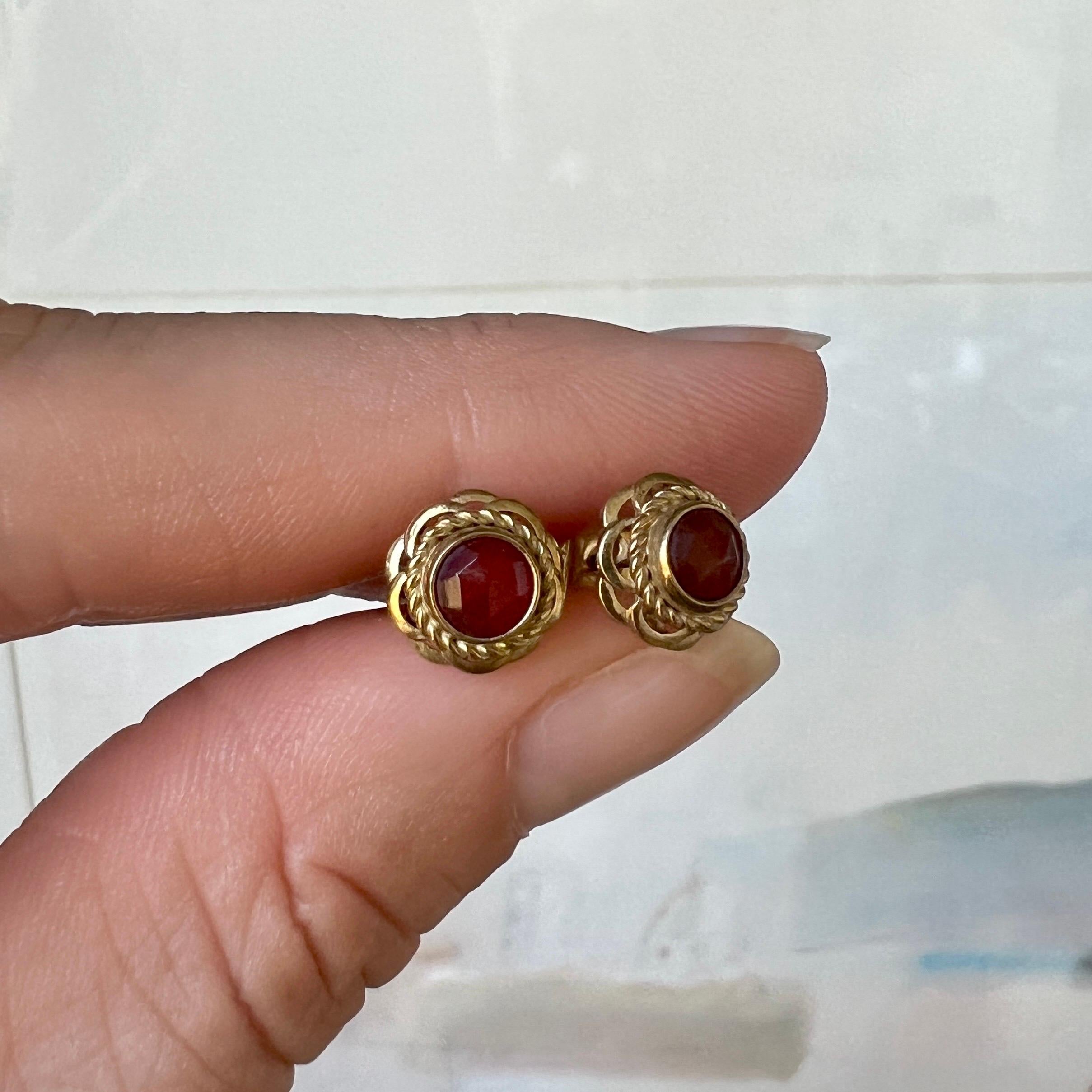 antique gold stud earrings