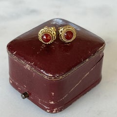 Antike Karneol-Ohrstecker aus 14K Gold
