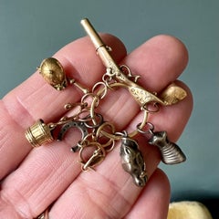 Antique Victorian Split Ring with Equestrian Charms