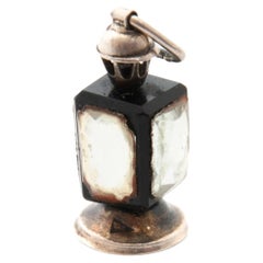Antique Lantern Charm Silver Charm Pendant