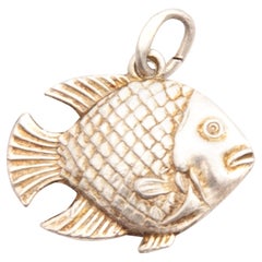 Vintage Fish Charm Silver Charm Pendant